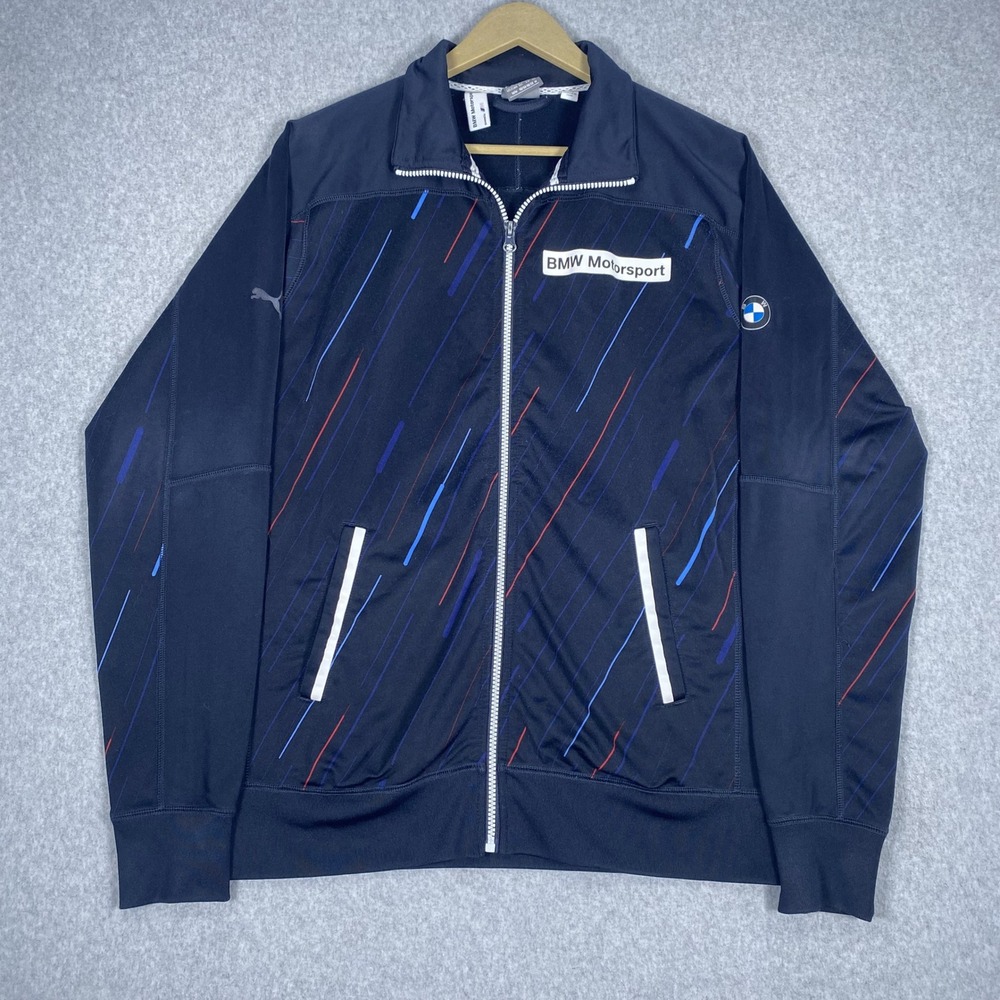 Puma Track Jacket Mens Medium Navy BMW Motorsport Full Zip Racing